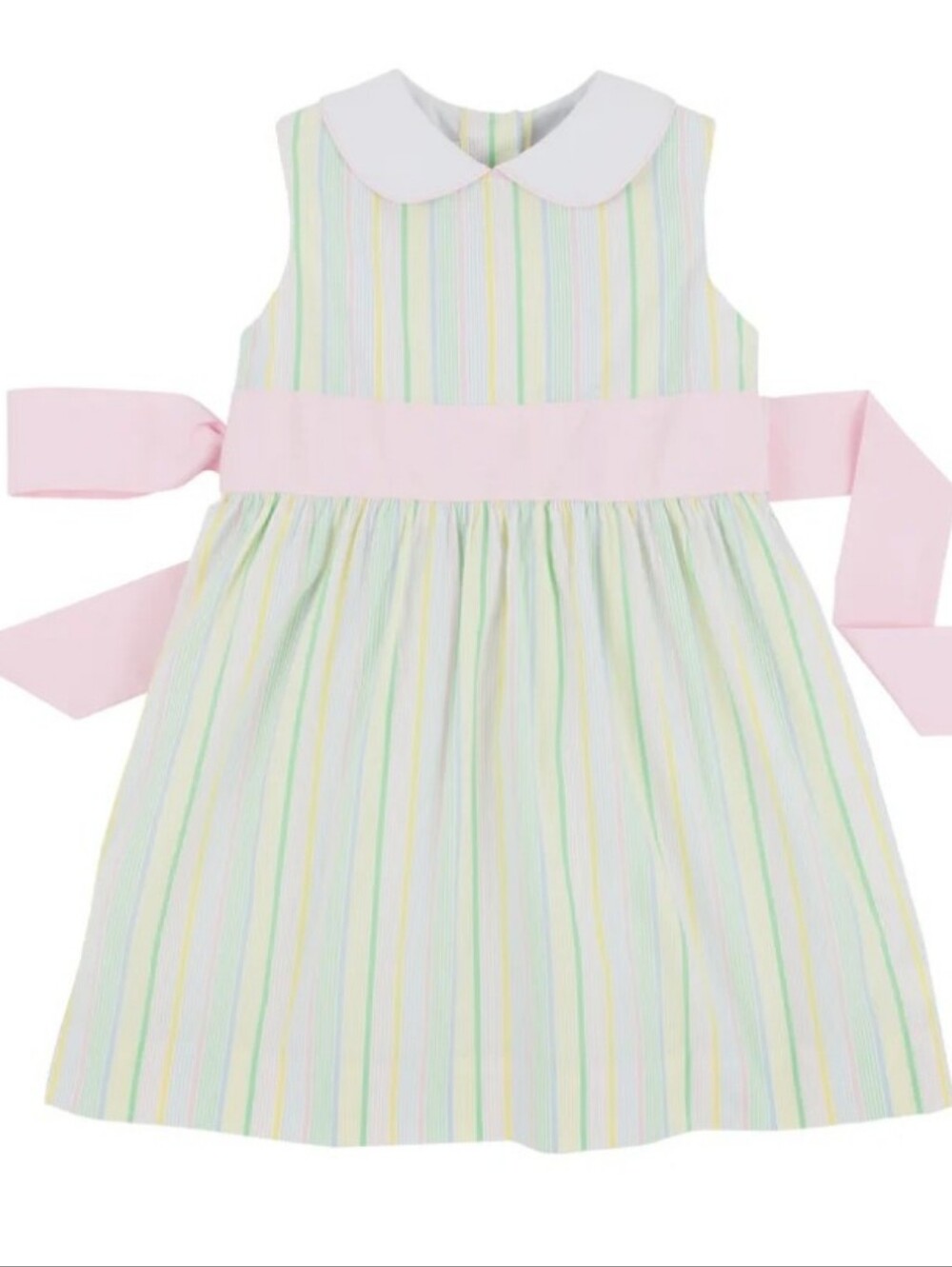 Sleeveless Cindy Lou Sash Dress Santa Maria Seersucker Dress